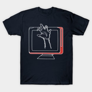 Zombie attack | Straight outta Internet | Retro Red Computer T-Shirt